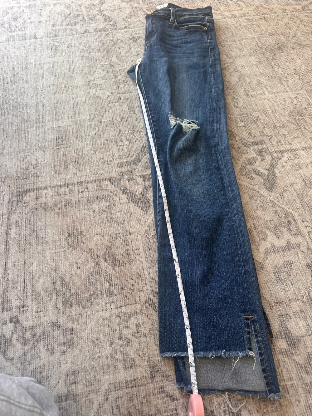 Frame High Rise Denim Indigo Straight-Leg Jeans - Picture 5 of 5